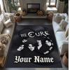 The Cure Crystal Velvet Rug, Custom Name Text Personalized Non‑Slip Floor Mat for Home Decor Gift