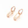 Pure Purple Gold Geometric Zircon Earrings Plated With Rose Gold Personalized Trend Ear Buckles