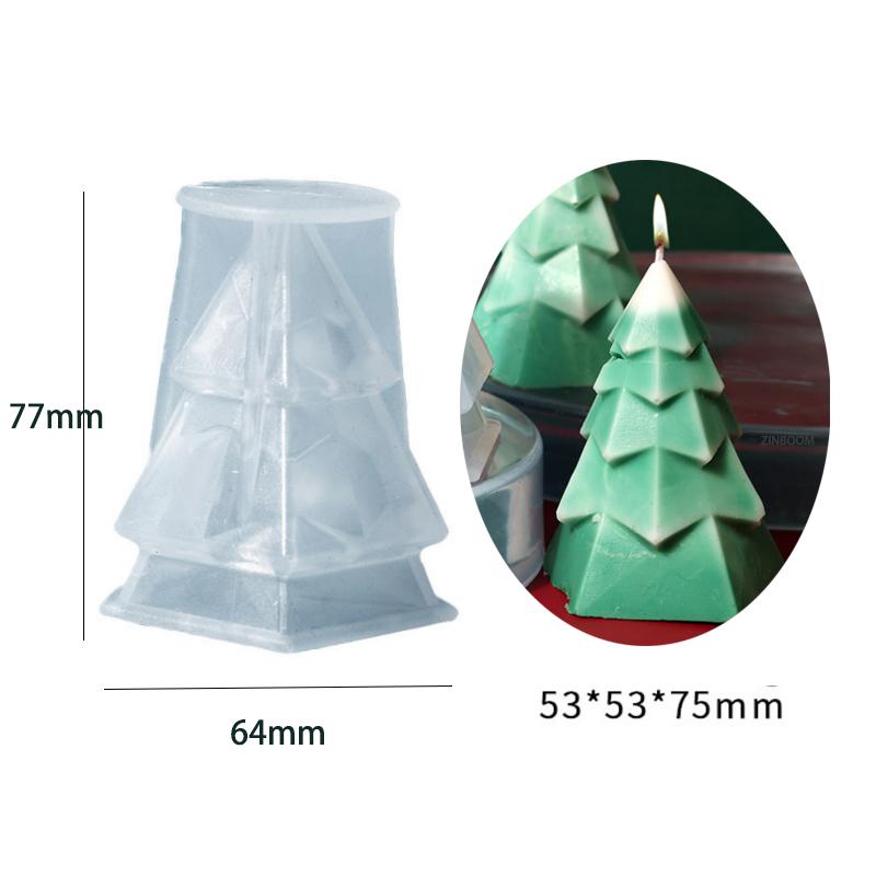 Polygonal Christmas Tree Snow Silicone Candle Mold DIY Snowman Soap Resin Crystal Making Chocolate Mould Christmas Decor Gift