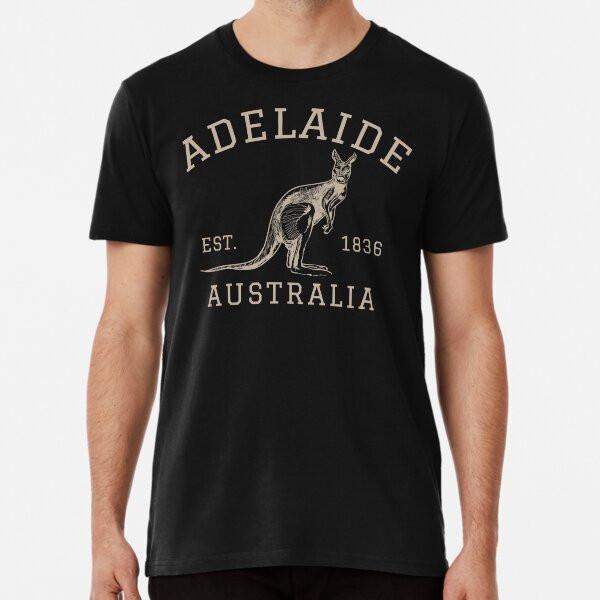 Adelaide Australia Down Under Kangaroo Vinta S to 5XL Made in the AU/USA T-Shirt