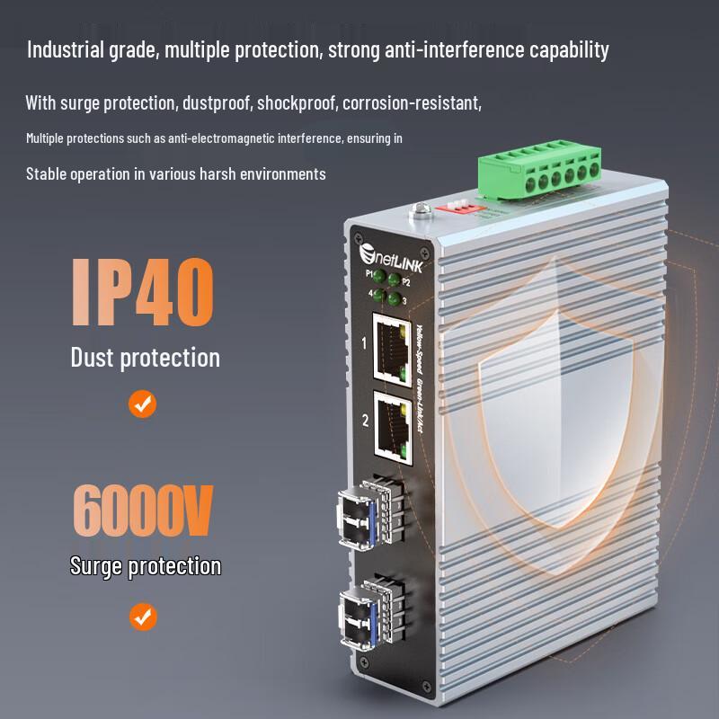netLINK Industrial 100Mbps Fiber Optic Media Converter