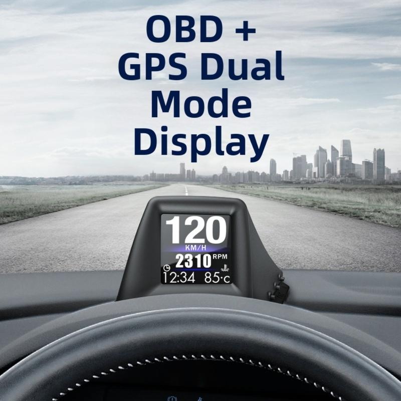 OBD2+GPS Multi-function HUD Gadget On-board Computer A-pillar Trim Tall RPM Turbo Oil Pressure Water Temp GPS Speedometer