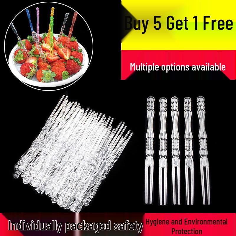 ZISIZ Individually Wrapped Disposable Fruit Forks