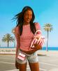 Sunday Fruit Market Beach Stripe Bag Pink
