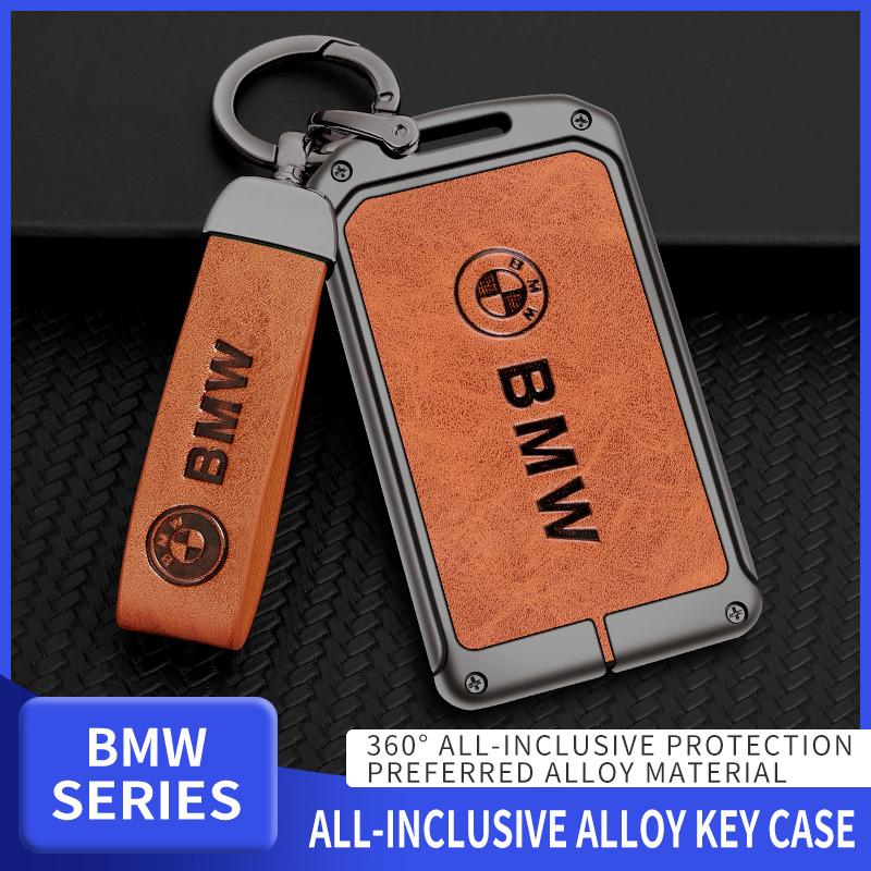 Alloy Leather Car NFC Card Smart Key Case Cover Holder Shell For BMW New 5 7 Series X5 X7 535le 2022 Auto Keychain Accessories DA2