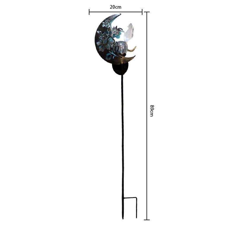 Solar-Powered Wrought Iron Cat Garden Spotlight and Sprinkler Wrought Iron Courtyard Light
