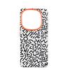 Graffiti Pattern Case For Vivo iQOO 13 Eye-catching Metal Lens Protection Frame Anti-slip Grip Plain Leather Case Cover