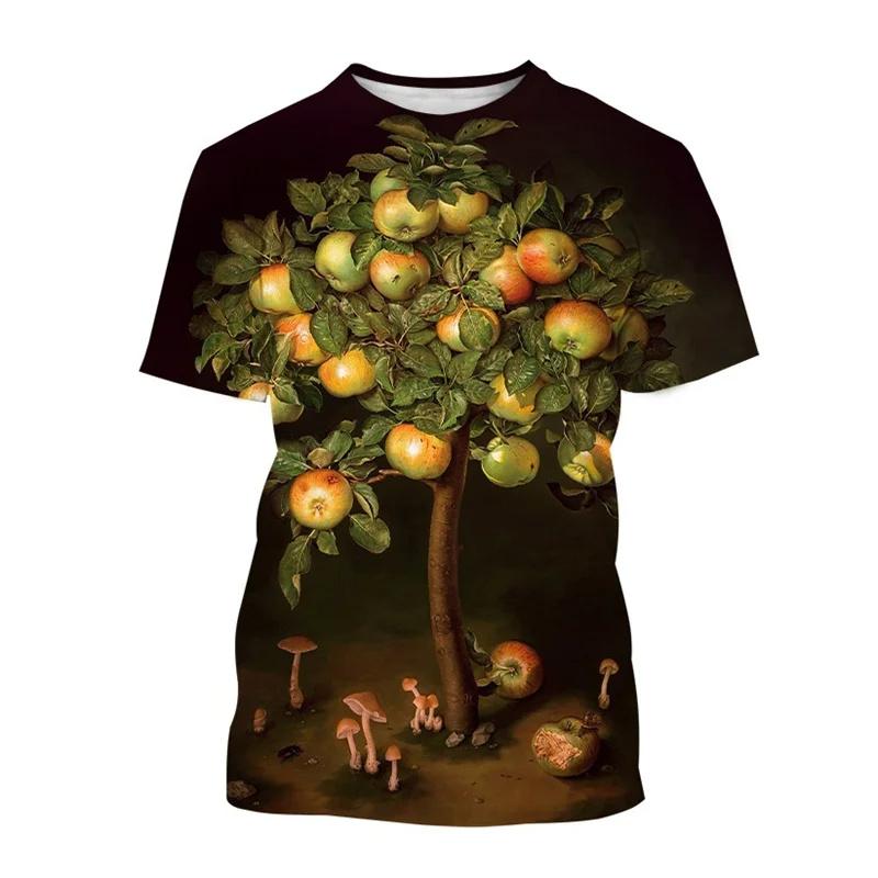 3D Printed Apple T-Shirt Men  Women Fruit Pattern Summer Street Casual Short Sleeve Breathable O-Neck T-Shirts