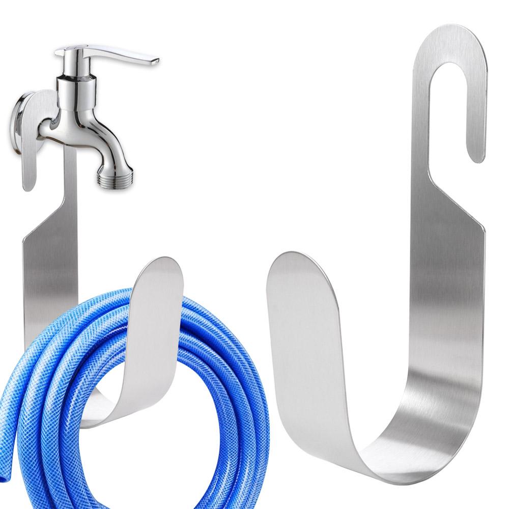 Wall Mount Water Pipe Reel Storage Rack Portable Heavy Duty Tap Watering Hose Organizer Stainless Steel