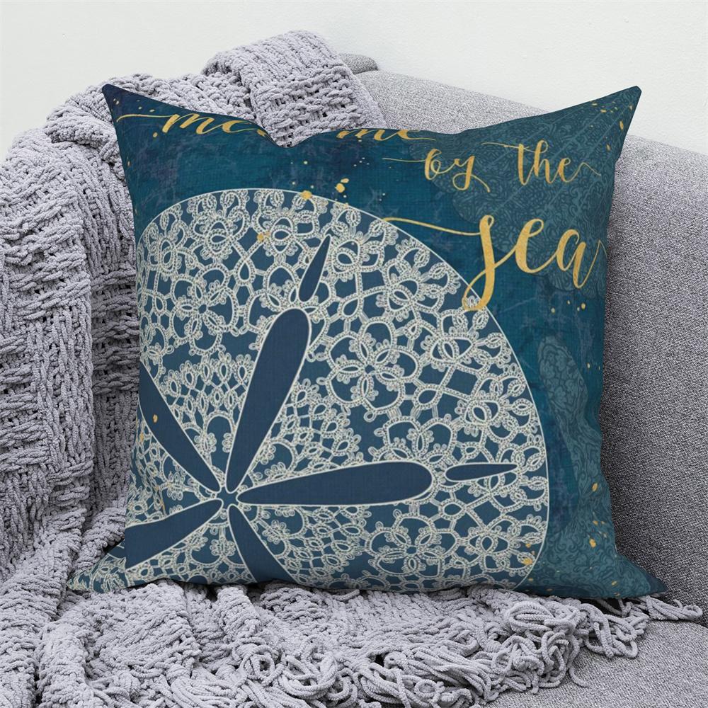 Juste de coussin de canapé bleu, taie d'oreiller, décoration de chambre à coucher, océan, mer, animal