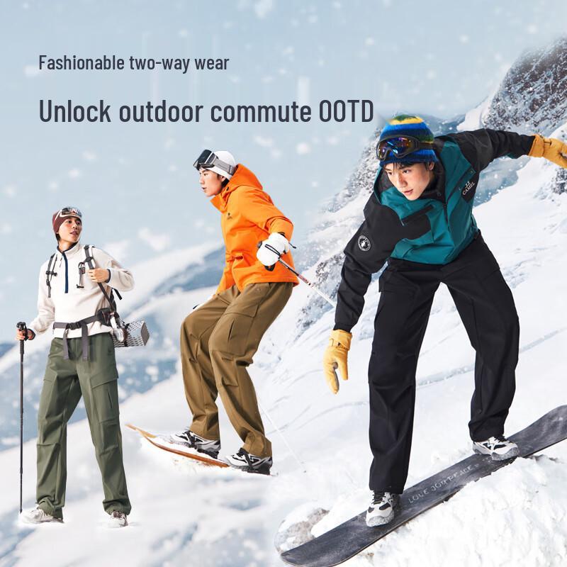 

CAMEL Wang Junkai Signature Unisex Three-Proof Soft Shell Fleece Lined Work Pants M15CAWI037 3XL