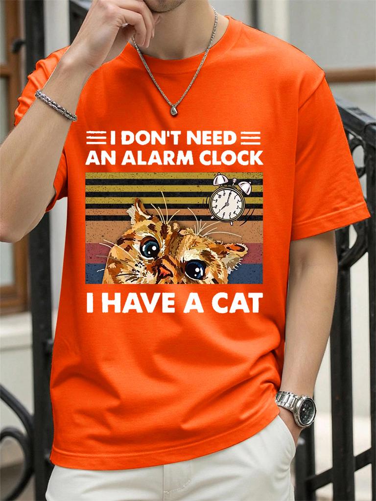 I DonT Need An Alarm Clock I Have A Cat Prints TShirt Women Cotton Summer Tops Soft Loose ONeck T Shirt Casual Womans Clothes