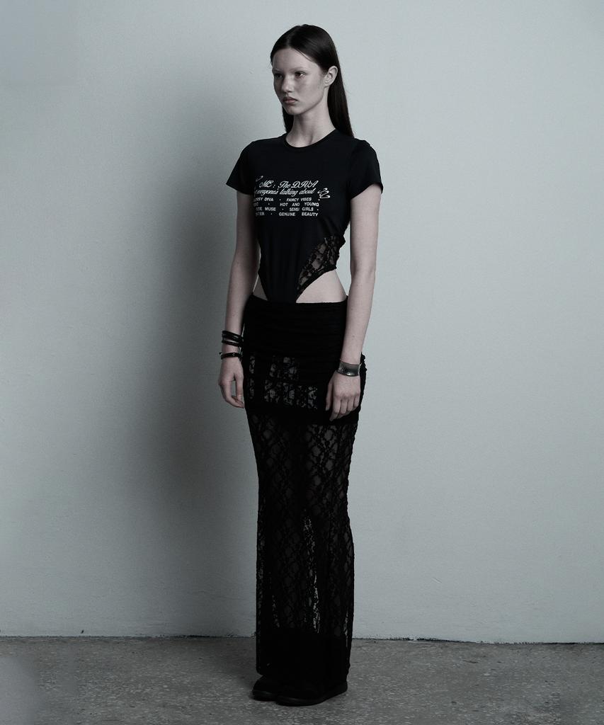Ilio Black Lace Mermaid Long Skirt