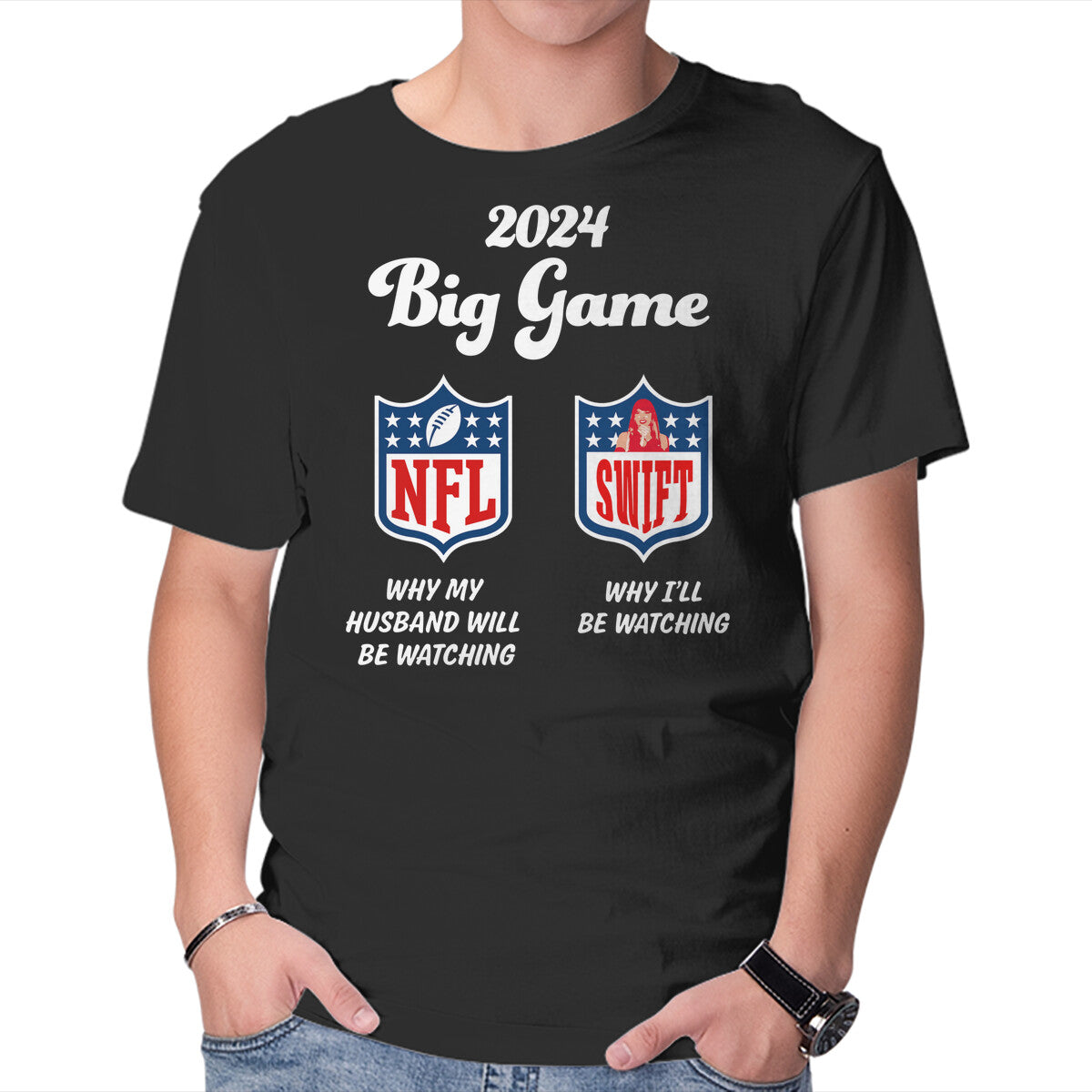 Unisex Crew Neck T-Shirt Big Game Graphic Short Sleeve Casual Tee XS