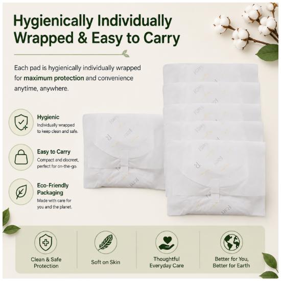 Rael Organic Cotton Cover Feminine Care 5-Piece Set – Regular & Large Sanitary Pads, Overnight Pads and Panty Liners (5 Packs)
