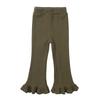 Korean Girls' Slim Fit Bell Bottom Knit Pants - Stylish Casual Kids' Outerwear