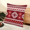 Red Tribal Aztec Kilim Pattern Cushion Cover Soft Short Plush Pillow Cover Smooth Cozy Texture Aesthetic Cushion Case Home Decor