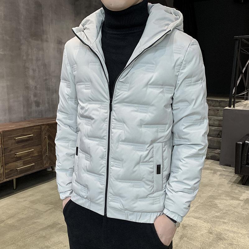 

Зимняя куртка-пуховик мужская утолщенная куртка корейской версии легкая и короткая мужская куртка-пуховик M серый