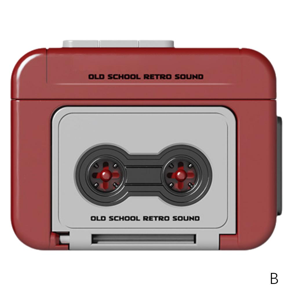 Vintage Mini Recordable Vintage Tape Recorder Couple Gift Retro Cassette Recorder Classic Fun Red And Blue Couple Gifts