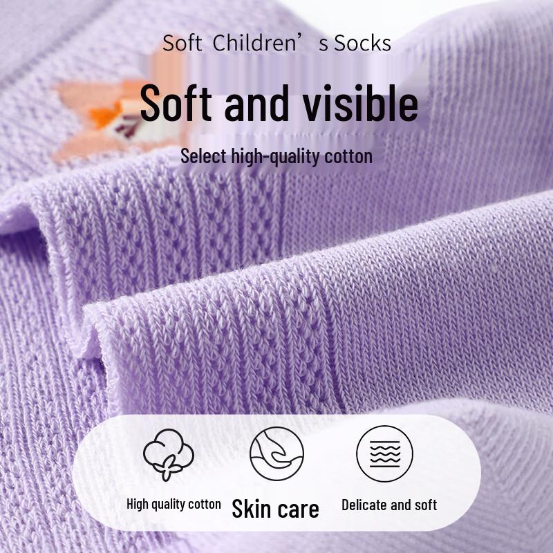 M_XIN Girls' Summer Mesh Breathable Cotton Mid-Calf Socks