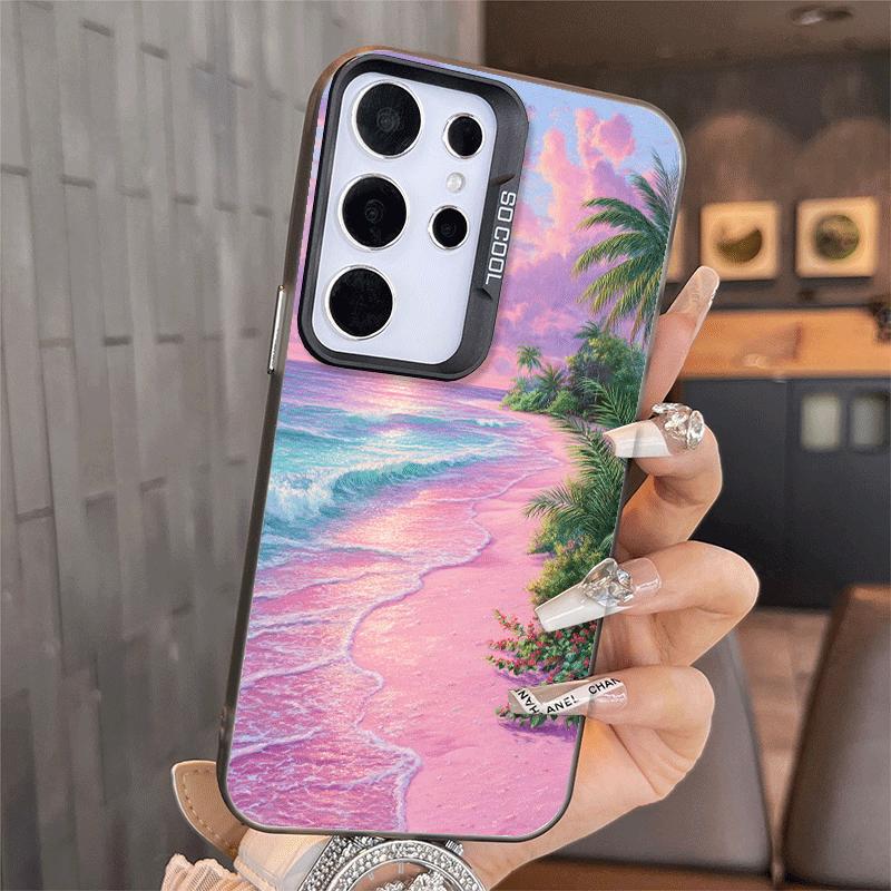 Pink Sunset Beach Dreamy Scenery Soft Phone Case for Samsung A17 A16 A15 A14 A13 A57 A56 A55 A54 A53 A37 A36 A35 A34 A33 A26 A25