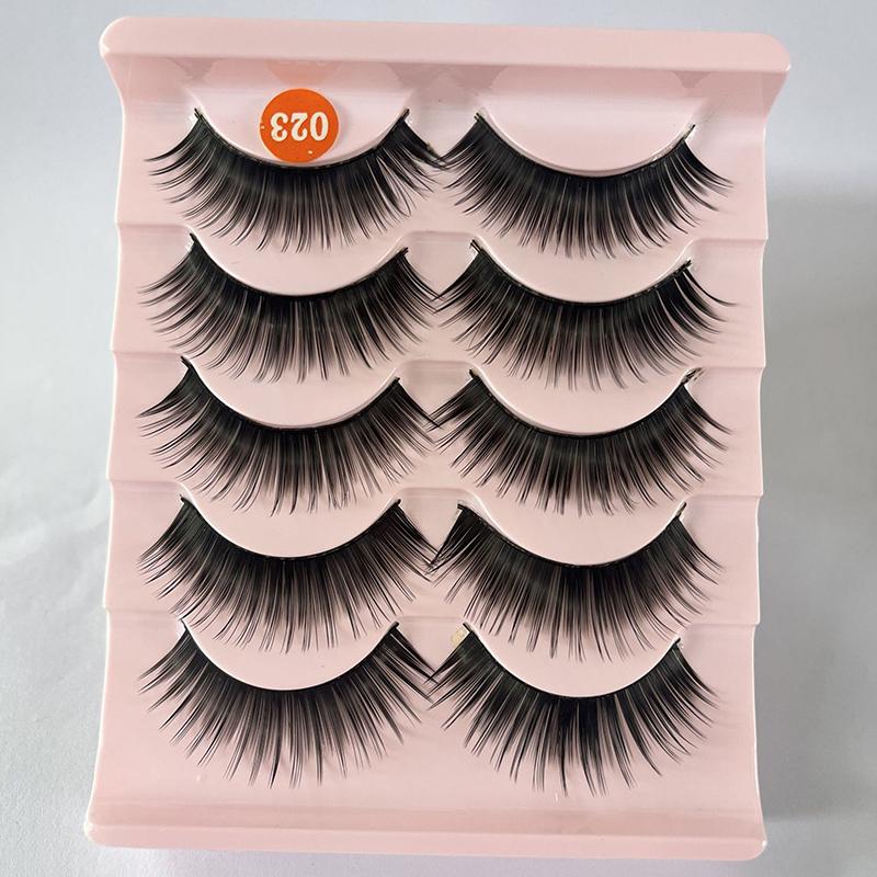 

5 пар ресниц для сценического выступления, натуральные, густые, искусственные, перекрещенные, ресницы из сказочного волоса