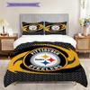 Set Copripiumino Trapuntato con Fantasia Pittsburgh Steelers Federa Decorazione per la Casa Regalo di Compleanno (1 * copripiumino + 2 * federa, senza nucleo)