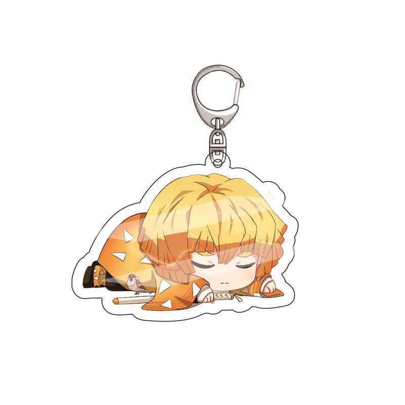 Anime Acrylic Keychain Pendant Demon Slayer Kimetsu No Yaiba Accessories Creative Ornament Hanging Charm Gift For Fans Cosplay Carry Mini Lightweight