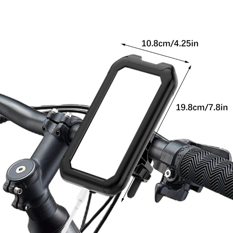 Phone Mount Waterproof, Motorcycle Phone Mount Handlebar Mount Base & Touching Screen, 360 Rotation Phone Holder