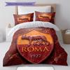 Nome Personalizzato, Fantasia AS Roma Biancheria da Letto Decorazione Casa Regalo di Compleanno ( 1 copripiumino + 2 federe, senza imbottitura),merchandising per fan.