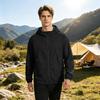 Men's Lightweight Hooded Sun Protection Jacket UV Resistant Outdoor Windbreaker with Zipper Pockets and Adjustable Drawstrings for Travel