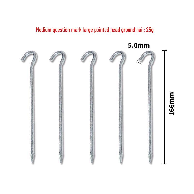 Outdoor Camping Tent Stakes: Semi-Circular Arc Iron Ground Nails for Grass