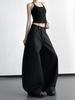 Women's Black High-Waisted Wide-Leg Suit Pants - Spring 2026 High-End Design, Casual Loose Fit.