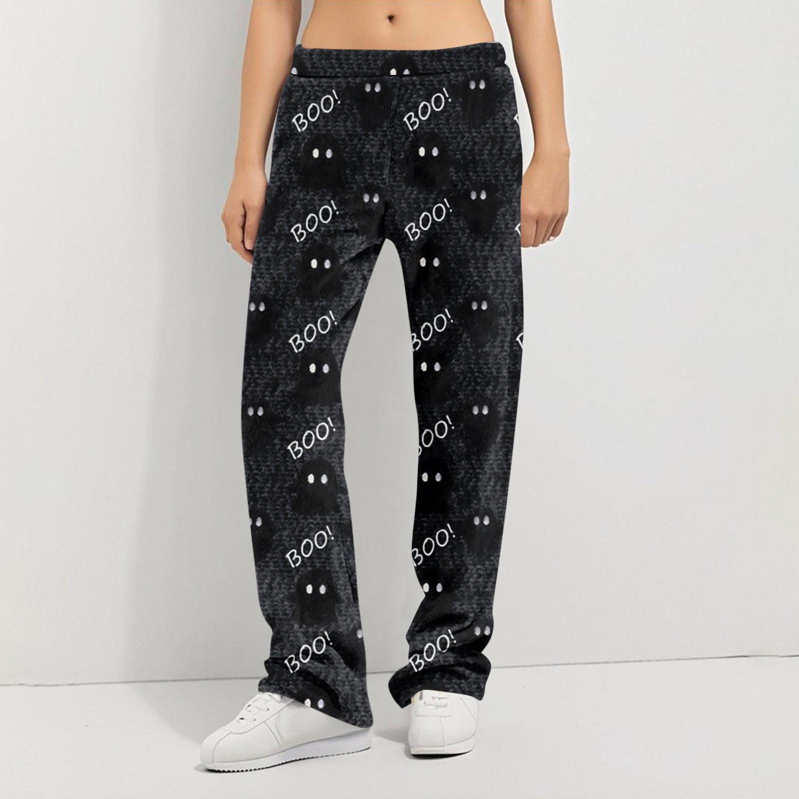 

Аніме Піжамні штани Одяг для сну Повсякденні штани на шнурку з еластичною талією Зручні прямі вільні штани для йоги L чорний