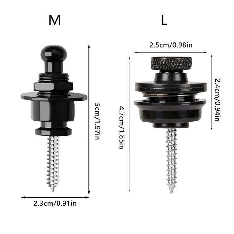 Set of 2 Guitars Strap Safe Locks Elegant Buttons Guitar Accessory Set Metal Strap Locks Electric Guitar Part for Repair