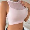 Summer Hollowed Out Tank Tops Women's Beautiful Back Sleeveless Top Slim Solid Short Female Camis Vest