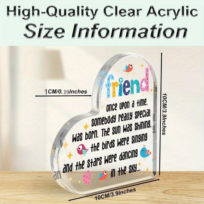 Cartoon Birds Friendship Heart - Inspirational Acrylic Gift for Best Friends & Coworkers