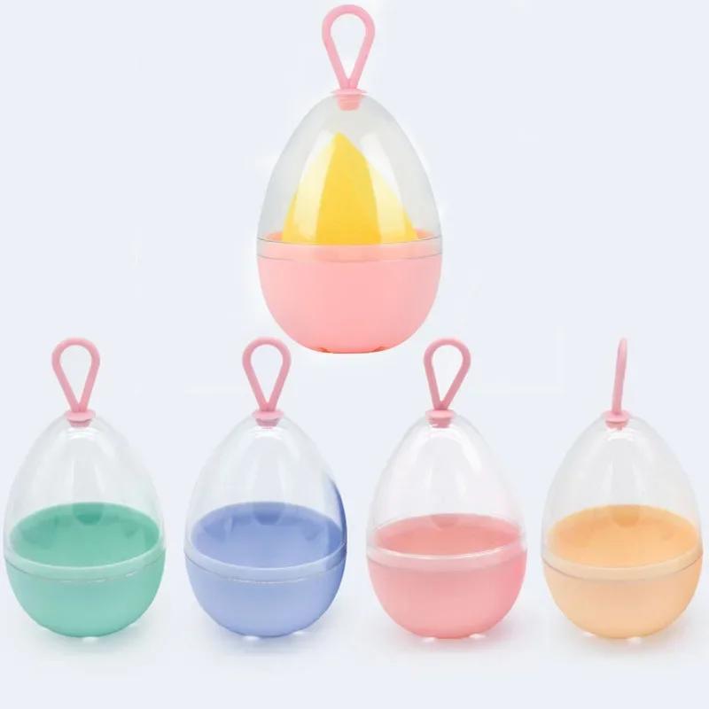 

1Pcs Empty Transparent Cosmetic Egg Shaped Rack Makeup Blender Puff Holder Puffs Drying Box Storage Case Portable Sponge Stand фиолетовый