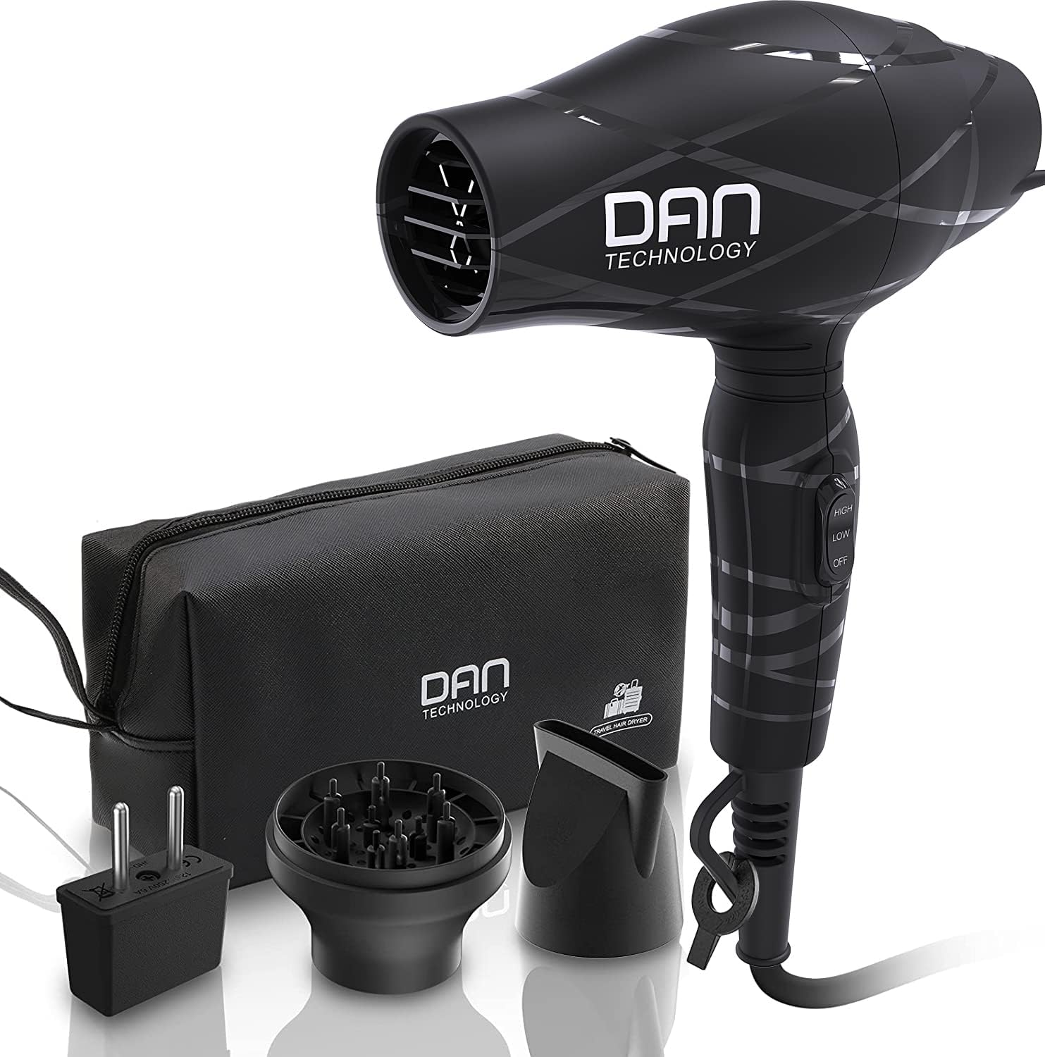 

Lightweight Travel Hair Dryer,Portable Mini Blow with Nozzle Attachment Ceramic, United States
