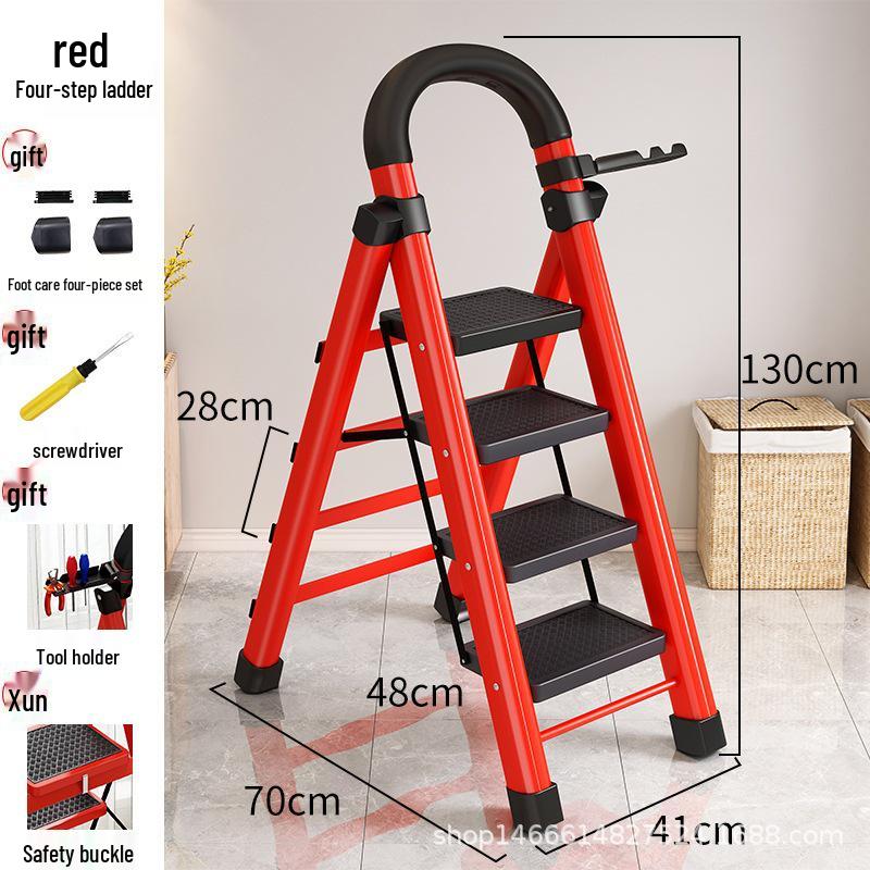 HongfuLai Thickened Folding Household Ladder: 3 to 6 Steps, A-Frame Design