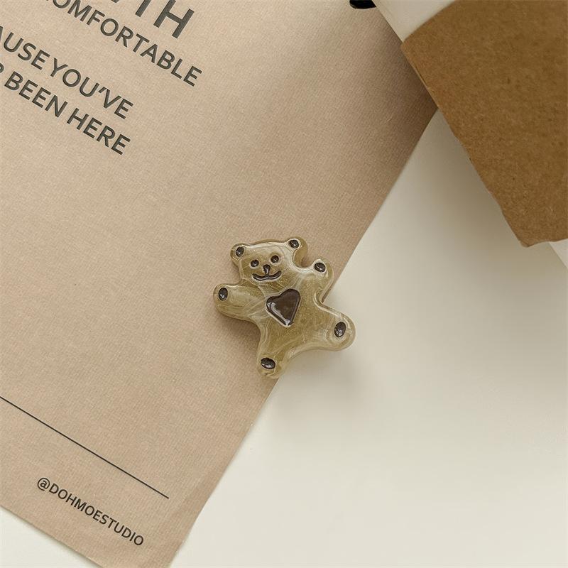 Adorable Cartoon Heart Bear Hair Tie & Band Set