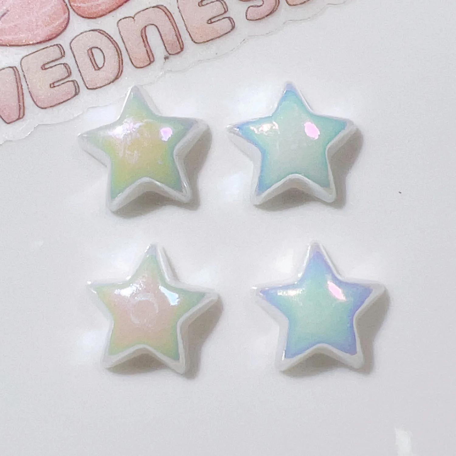 

10 шт. эстетическая мечта блестящие звезды смола милый декор аксессуары для крем гель мобильный телефон чехол DIY самодельные шпильки серьги