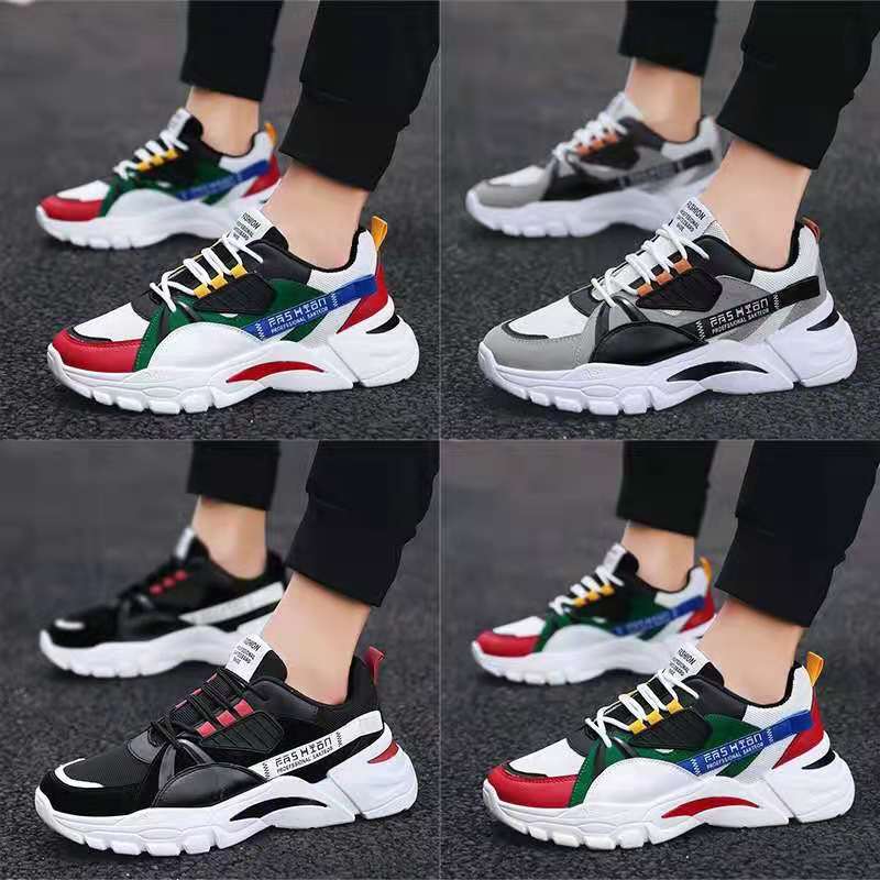 

Processing and customization 2025 new Korean version trendy shoes running shoes breathable wholesale sports shoes casual versatile dad shoes 39 чёрный