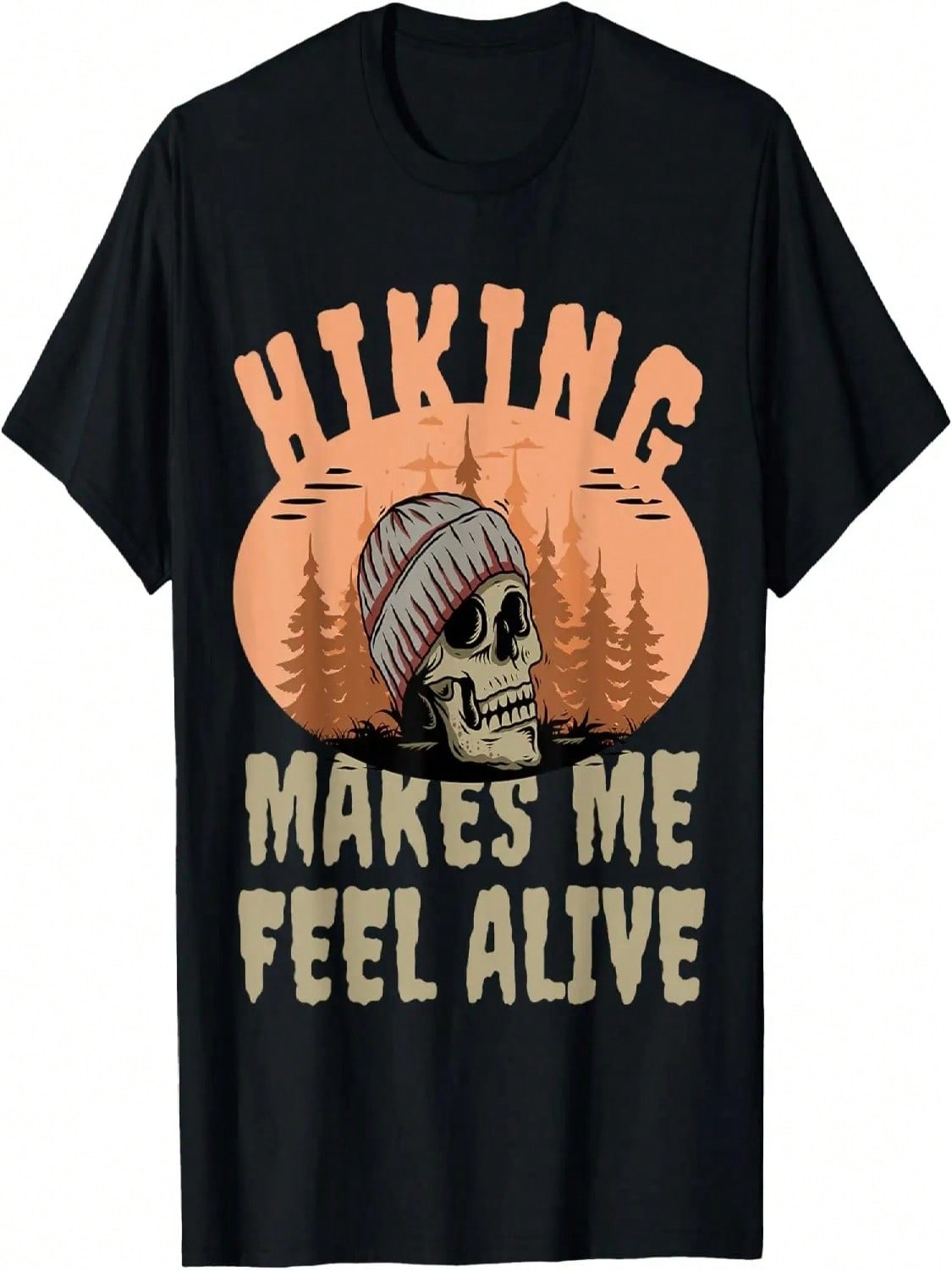 Mountain Hiking Skeleton Hiking Makes Me Feel Alive Hiker T-Shirt S разноцветный