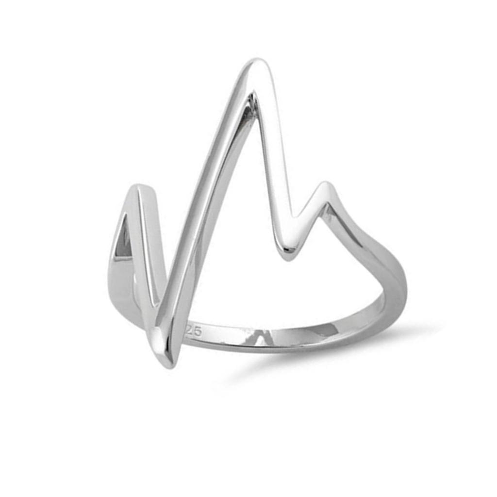 925 Sterling Silver Heart Lifeline Women Ring