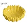 Kitchen Countertop Organizer Ceramic Banana Fruit Bowl, Hand-Painted Stable Base Decorative Snack Unique Housewarming Gift Tray, Large Capacity