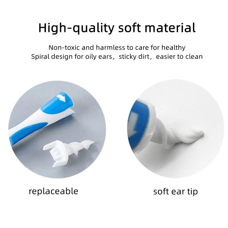 Ear Wax Remover Tool Spiral Ear Cleaner With Soft Silicone 16 Replacement Tips Simply To Grab Extract Earwax Ear Health Care Set