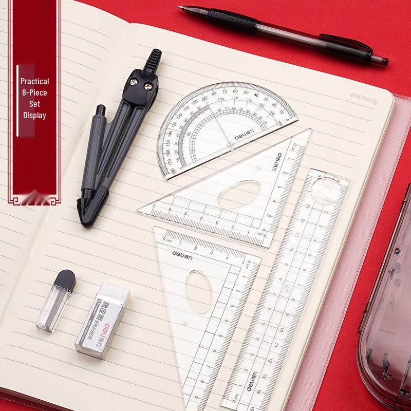 Deli Stationery Geometric Drawing Set: Compass & Ruler for Students
