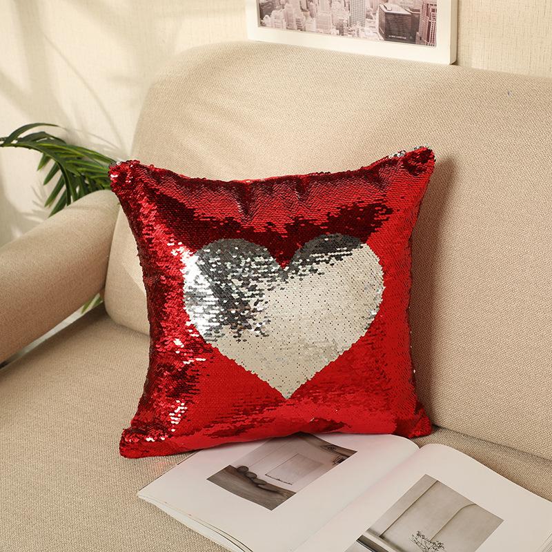 Country Christmas Sequin Pillowcase Single-sided Car Sofa Pillowcase Creative Pillowcase