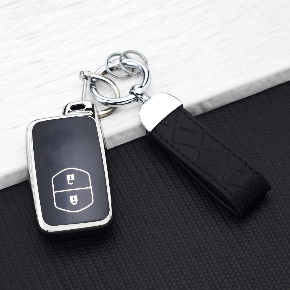 TPU Car Key Case Cover for Toyota Prius 30 Alpha Aqua Land Cruiser Auris for Lexus LC 200 2/3/4 Buttons Remote Holder Key Chain